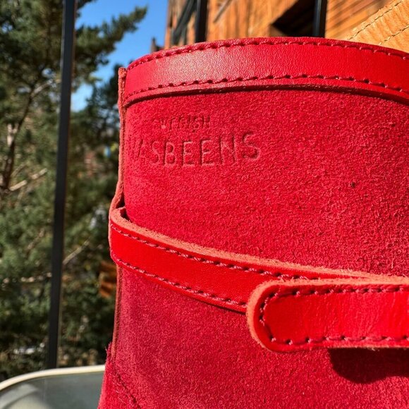 New Swedish Hasbeens Sophisticated Jodhpur Sophia Heeled Clog Boot Red Women 10 - Picture 4 of 12